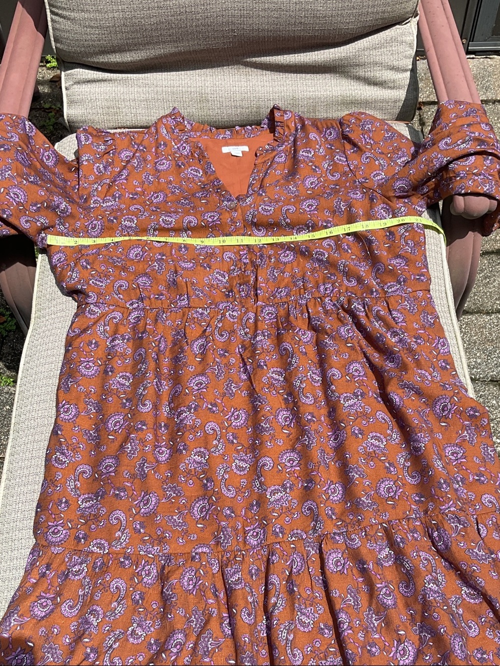J. Jill Rust Paisley Tiered Maxi Dress - Picture 6 of 6